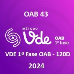 Cronograma VDE 1ª Fase OAB - 120 dias  na 1ª fase da OAB 43 - Vício de uma Estudante 2024 