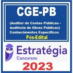 CGE-PB (Auditor de Contas Públicas - Auditoria de Obras Públicas) Pacote - 2023 (Pós-Edital) - Estratégia Concursos