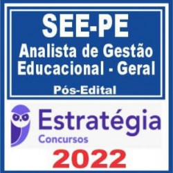 SEE PE (Analista de Gestão Educacional – Geral) Pós Edital 2022